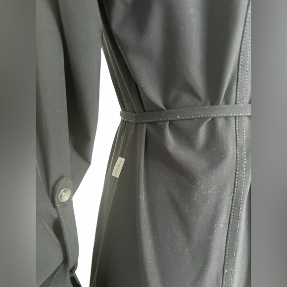 Eddie Bauer Black Belted Stretch Button Shirt Dress Size Small Roll-Tab Sleeves - Picture 11 of 12